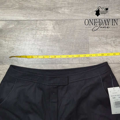 harve' benard Wool Straight Leg Dress Pants Black NWT $90 Size 14
