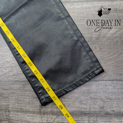 AG Adriano Goldschmied Coated Straight Leg Jeans Black NWT $215 Size 4 (27)