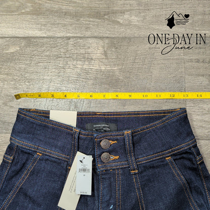 Banana Republic High Rise Wide Leg Jeans Dark Wash Denim NWT Size 0 (25)