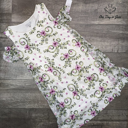 Signature by Robbie Bee Floral Cold Shoulder Sheer Layered Dress Size S