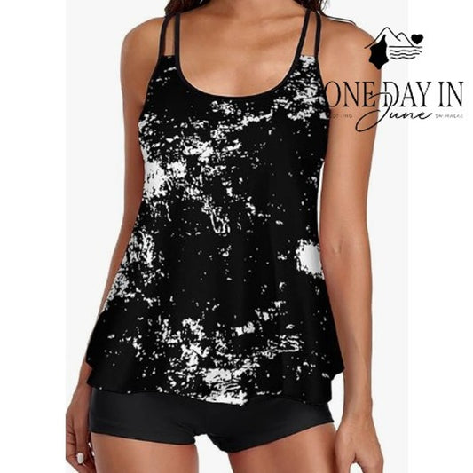 Aleumdr Plus Size Boyshort Tankini Swimsuit Size 2XL