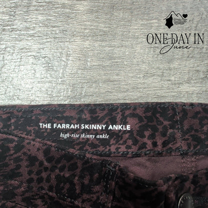 AG Adriano Goldschmied Farrah Skinny Ankle Jeans Animal Print NWT Size 2 (26)