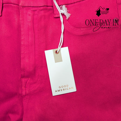 Good American Good Legs Straight High Rise Jeans Hot Pink NWT Size 4 (27)