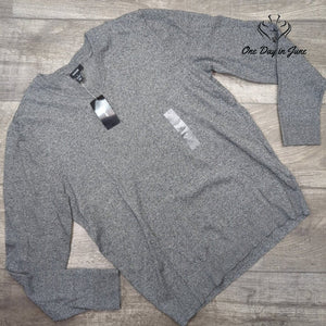 Alfani Men's V Neck Sweater Black Gray Long Sleeve Pullover NWT $60 Size L