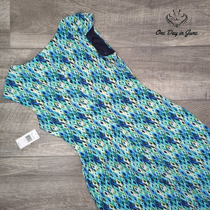 Connected Connected Womens Sleeveless Sheath Dress Blue Green Print NWT Size 12