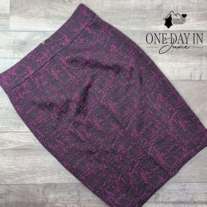 Christian Siriano Lane Bryant Pencil Skirt Purple Black Jacquard NWT Size 18
