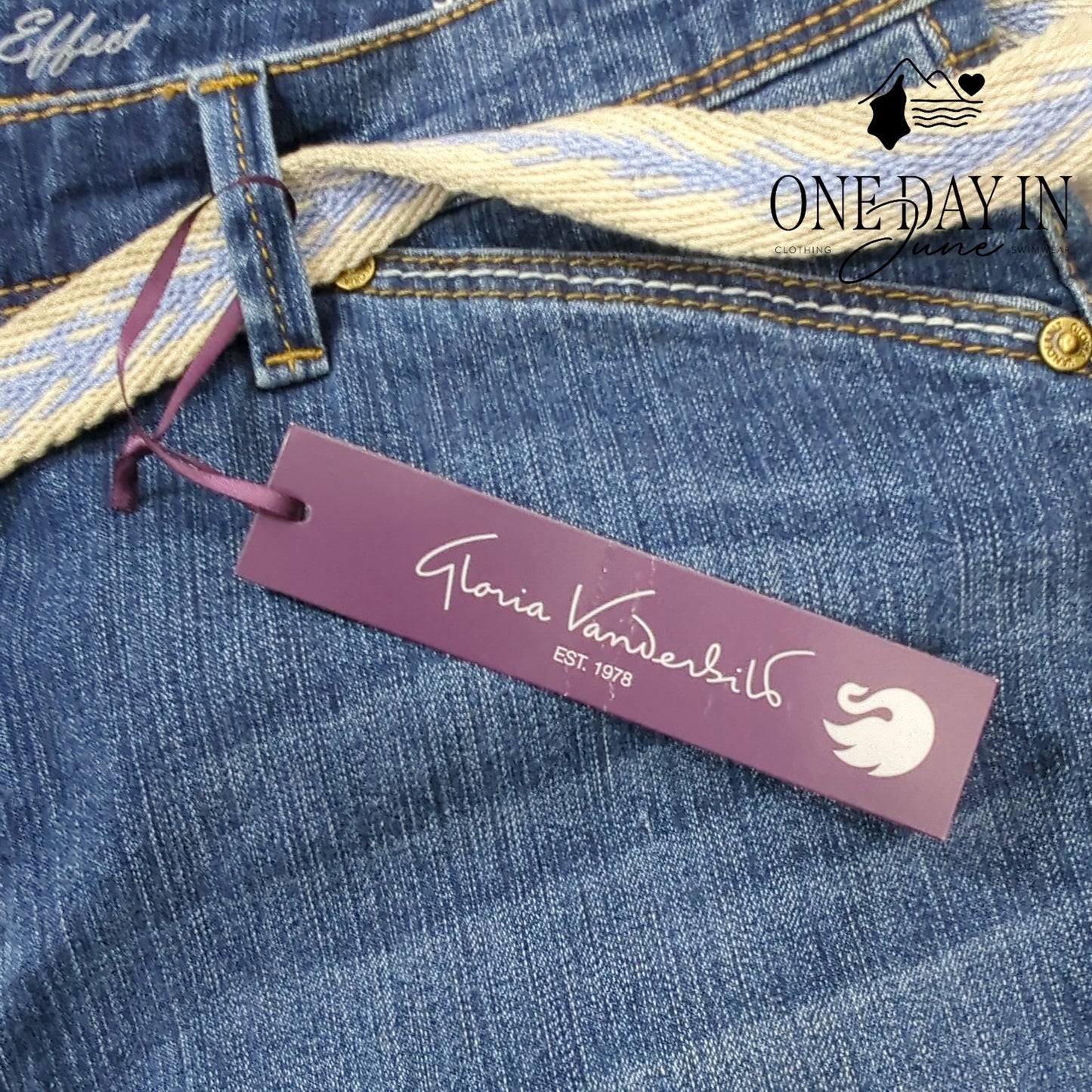 Gloria Vanderbilt Belted Skimmer Jeans Size 12