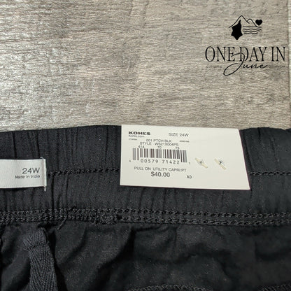 Sonoma Plus Size Pull On Utility Capri Pants Size 24W