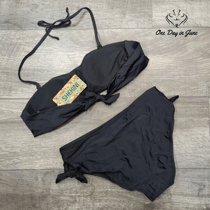 Shekini Halter Bandeau Tie Side Bikini Swimsuit Size S