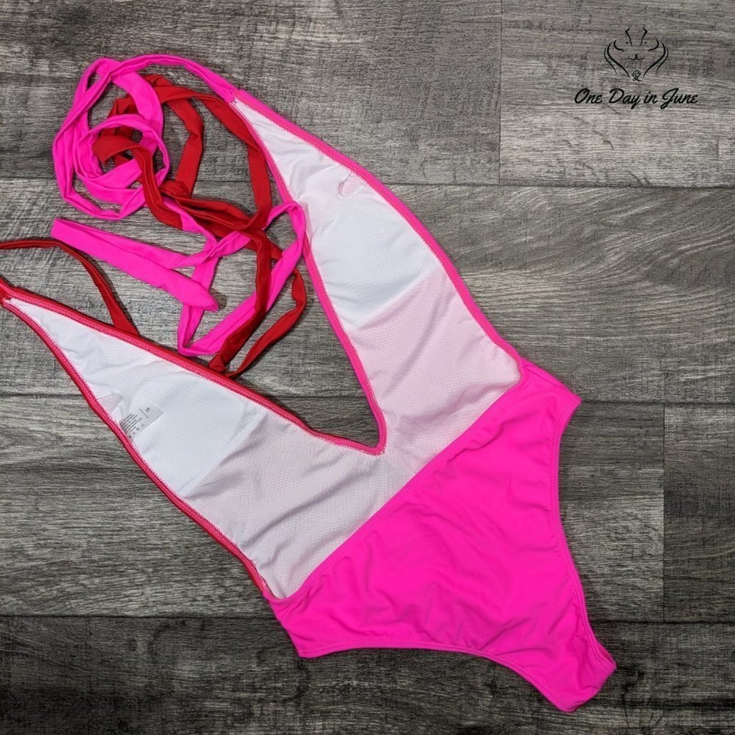 Sweatyrocks Deep V Criss Cross One Piece Swimsuit Size S