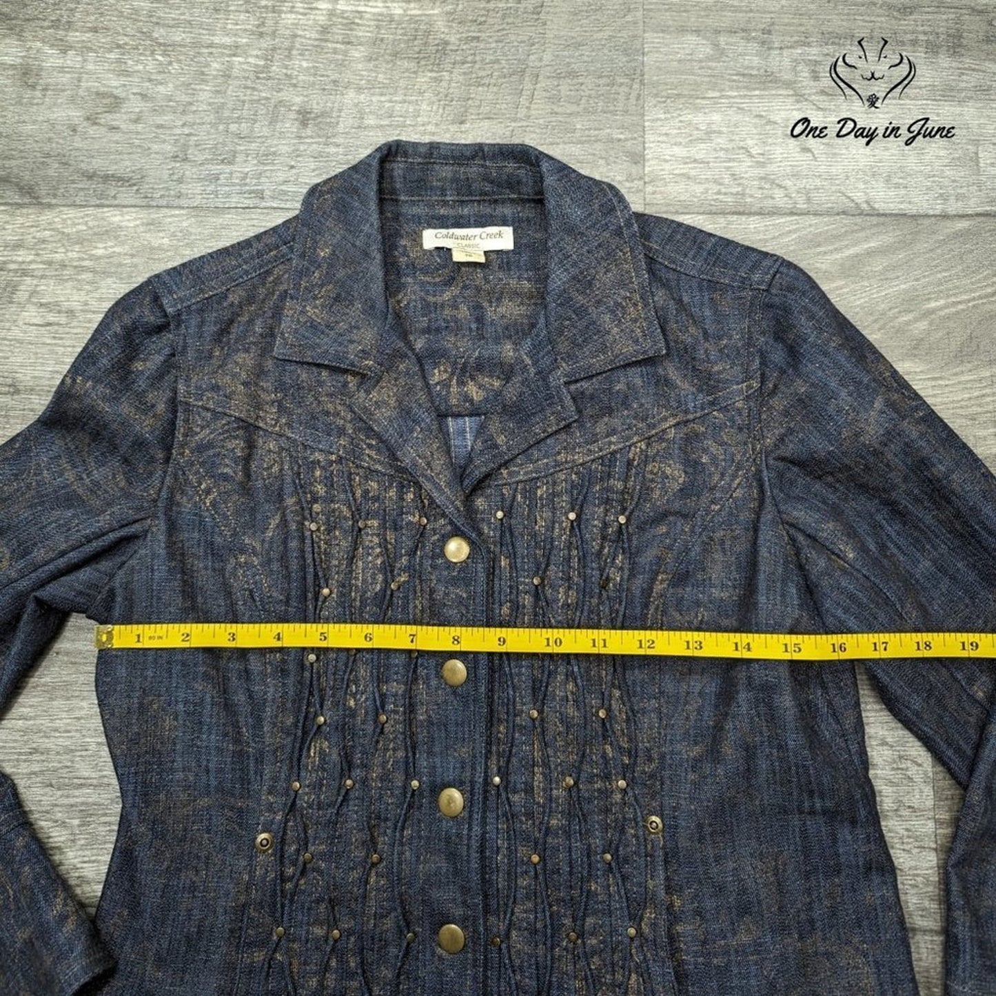 Coldwater Creek Petite Snap Front Denim Jacket Size P6