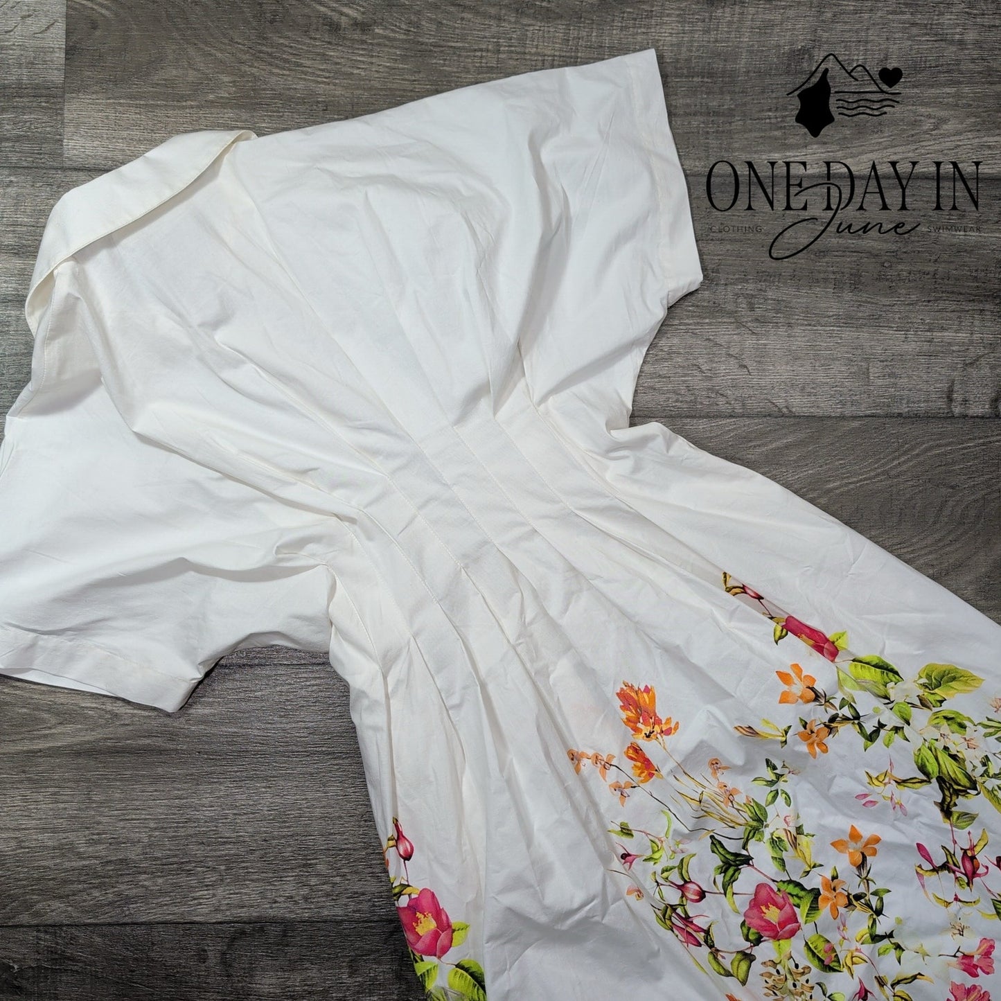 Exquise Anthropologie Tobie Shirt Dress Ivory Floral Midi NWT $198 Size SP