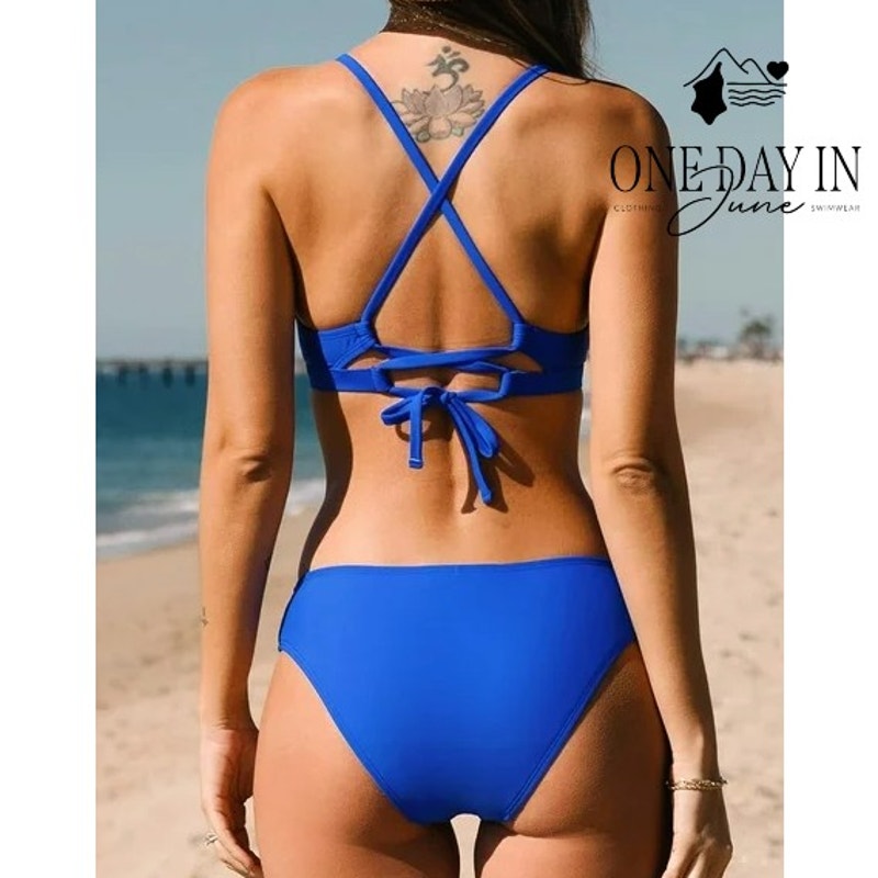 Cupshe Tie Back Triangle Bikini Swimsuit Size M