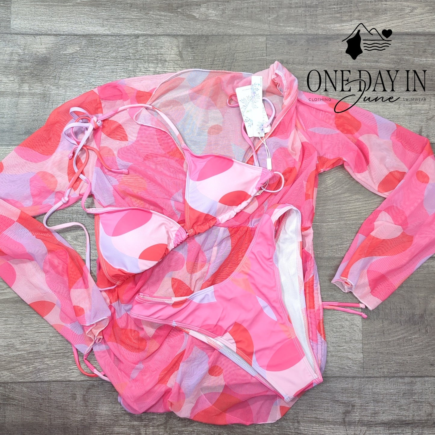 Dasd Adjustable Triangle 3 Piece Bikini Swimsuit Size M