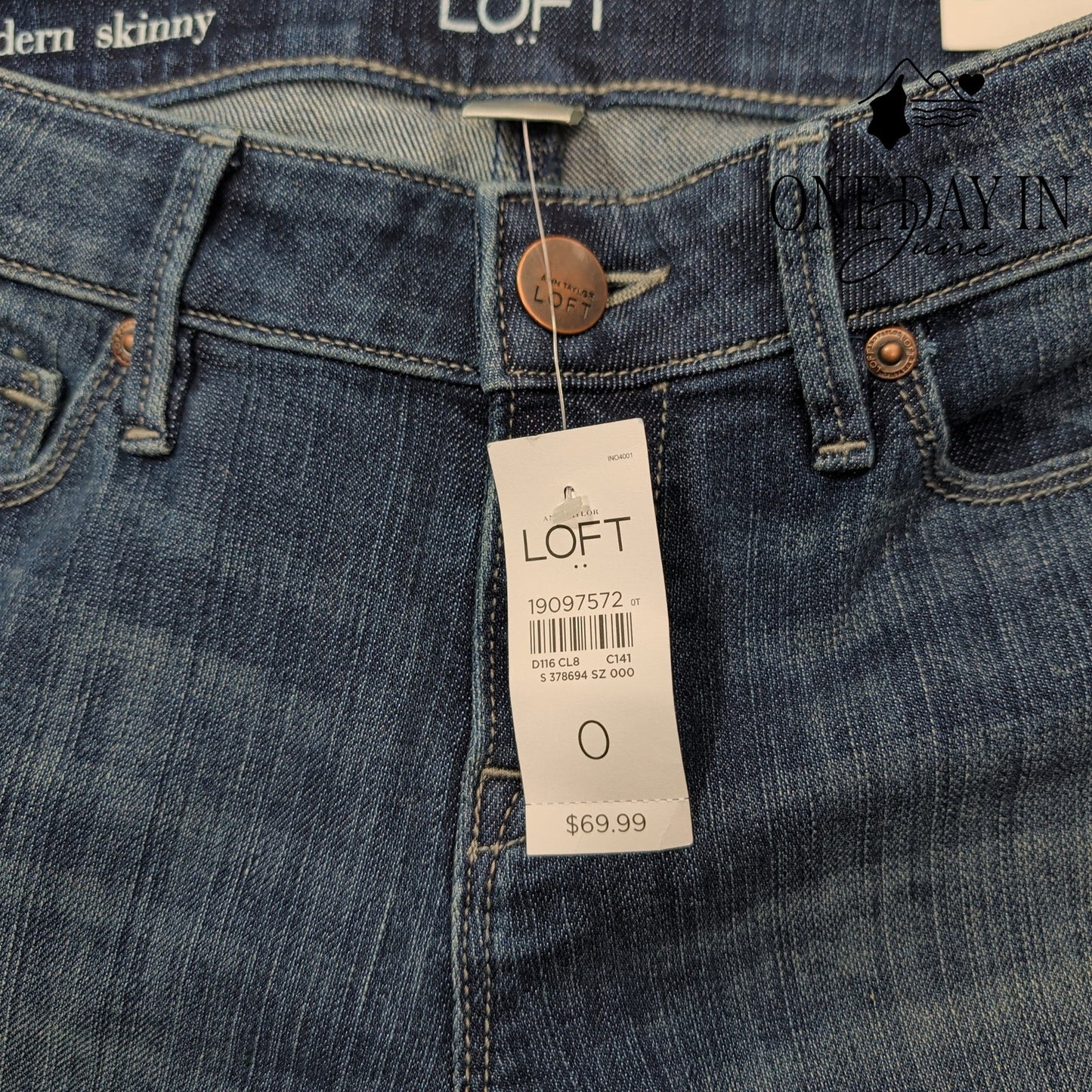 Loft Modern Skinny Jeans Dark Wash Blue Stretch Denim NWT Size 0