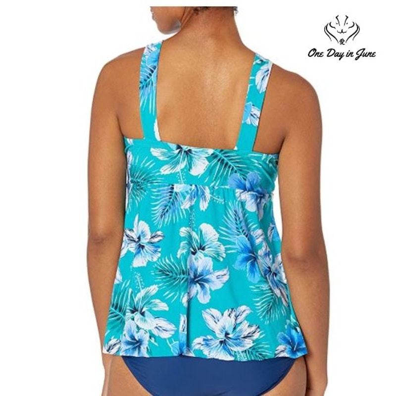 Coastal Blue Crisscross Front Halter Neck Tankini Swimsuit Size XS (0-2)