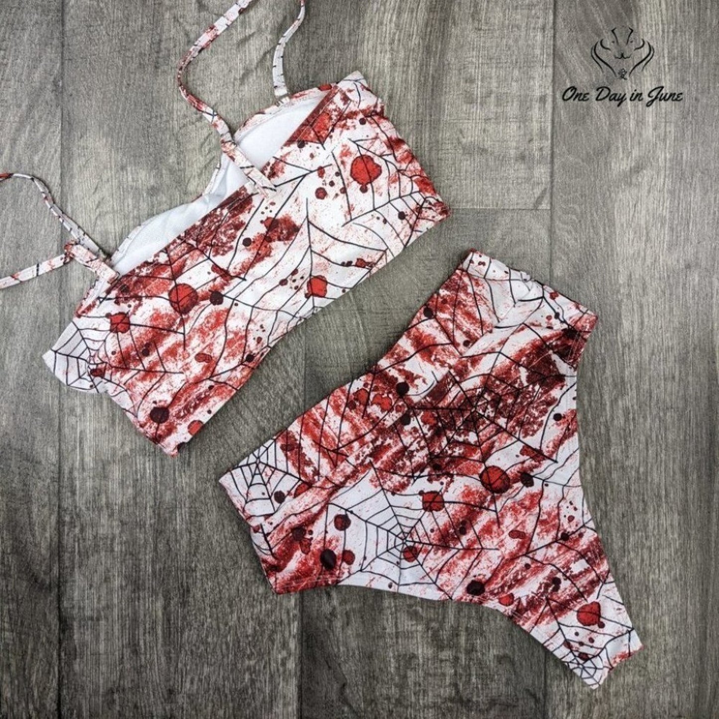 Pink Queen Removable Strap High Waist Bikini Swimsuit Size M