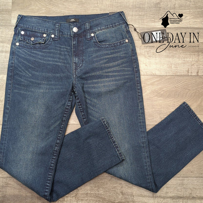 True Religion Geno Flap Big T Relaxed Slim Jeans Men's Blue NWT Size 33X32
