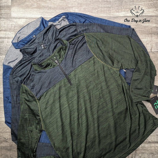 Real Essentials 3 Pack Half Zip Dry Fit Sweatshirt Size L