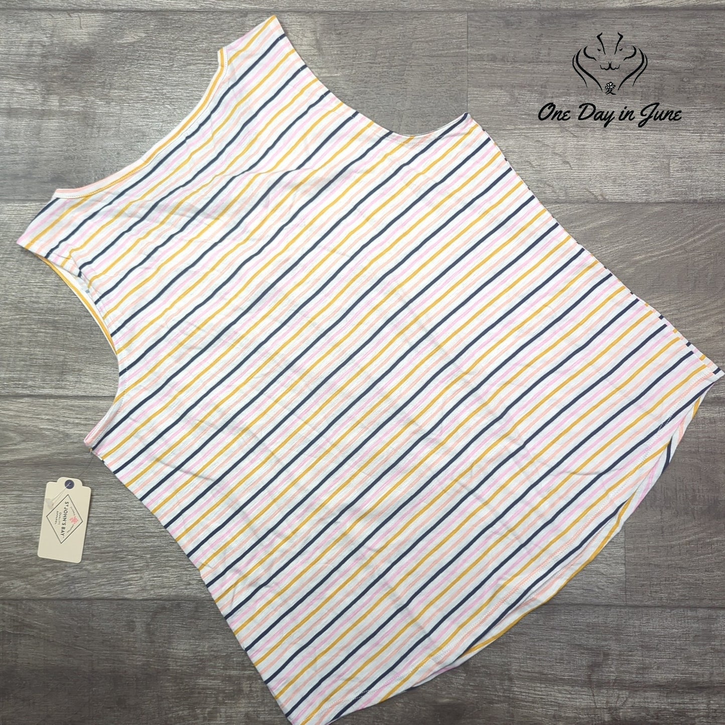 St. John's Bay Striped Tank Top Size L
