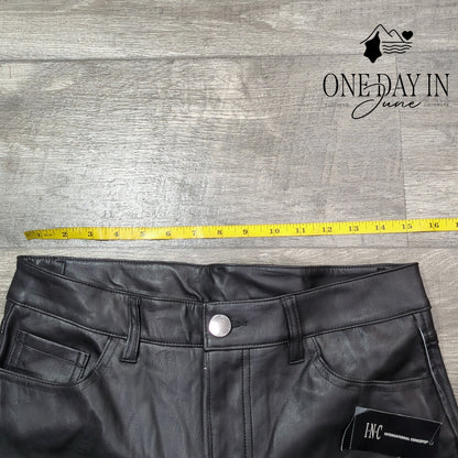 INC International Concepts Faux Leather Flare Pants Size 10