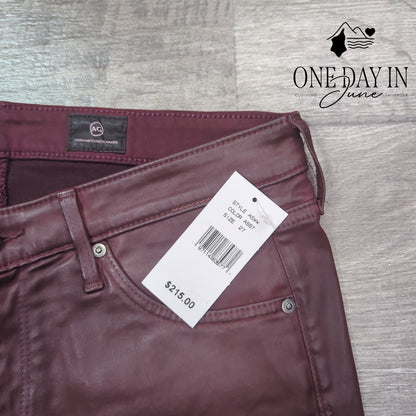 AG Adriano Goldschmied The Legging Ankle Faux Leather Jeans Size 27 (4)