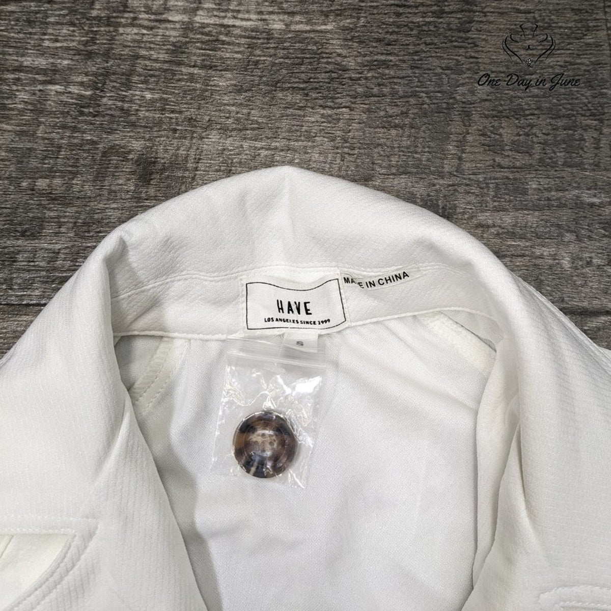 HAVE Los Angeles Belted Trench Jacket White Double Breasted Size S