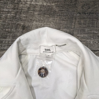 HAVE Los Angeles Belted Trench Jacket White Double Breasted Size S
