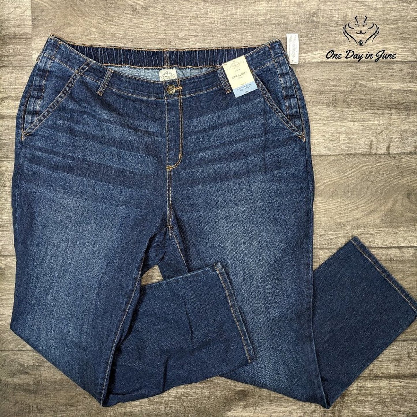 St. John's Bay Plus Size Easy Fit Straight Adaptive Jeans Size 22W