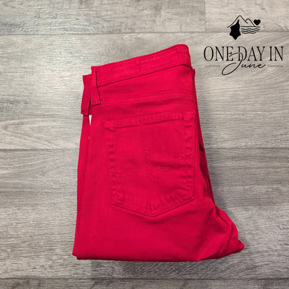AG Adriano Goldschmied Prima Crop Cigarette Jeans Red Skinny NWT Size 4 (27)