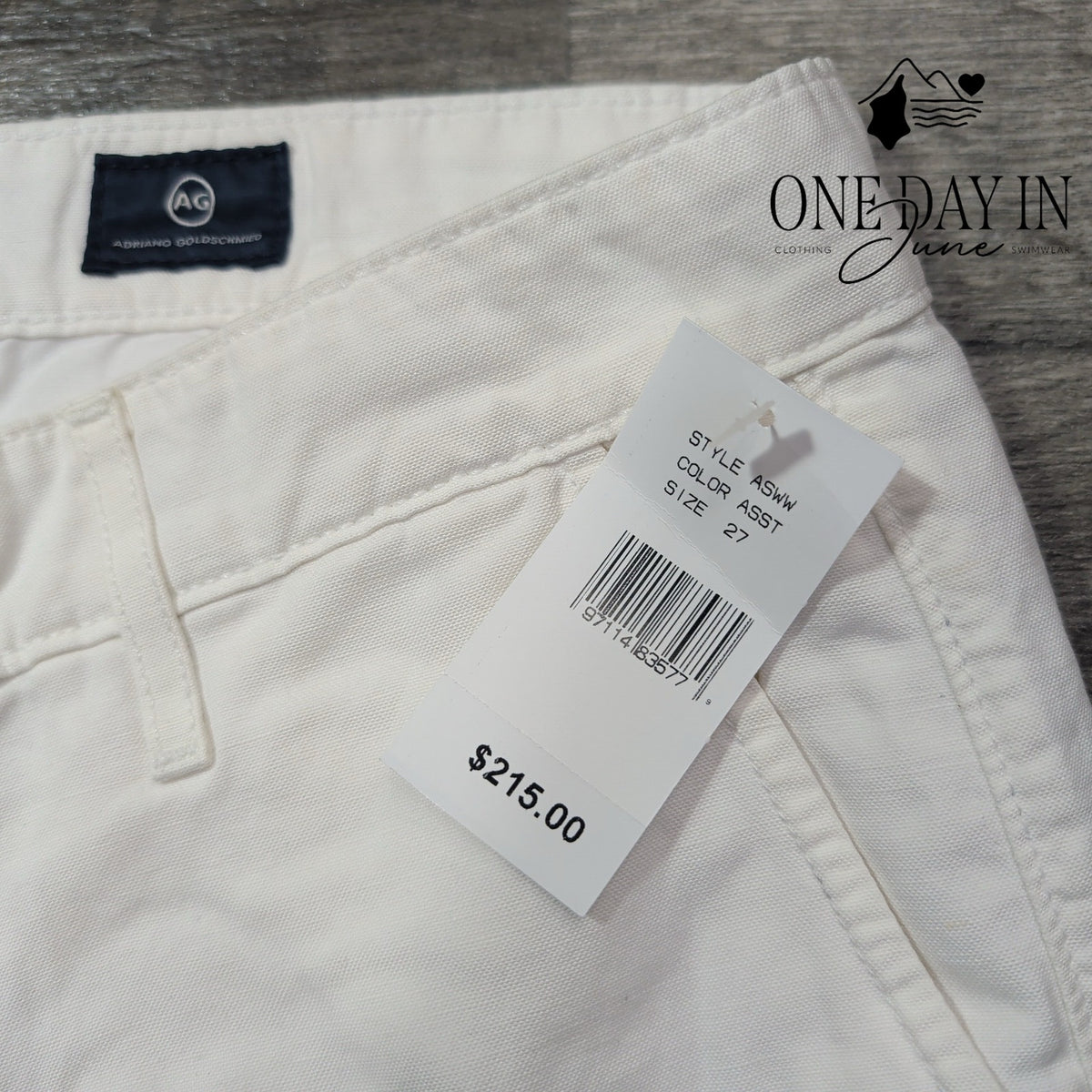 AG Adriano Goldschmied The Caden Tailored Trouser Pants White NWT Size 4 (27)