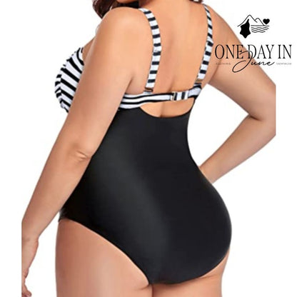 Yonique Plus Size Twist Front One Piece Swimsuit Size 28W