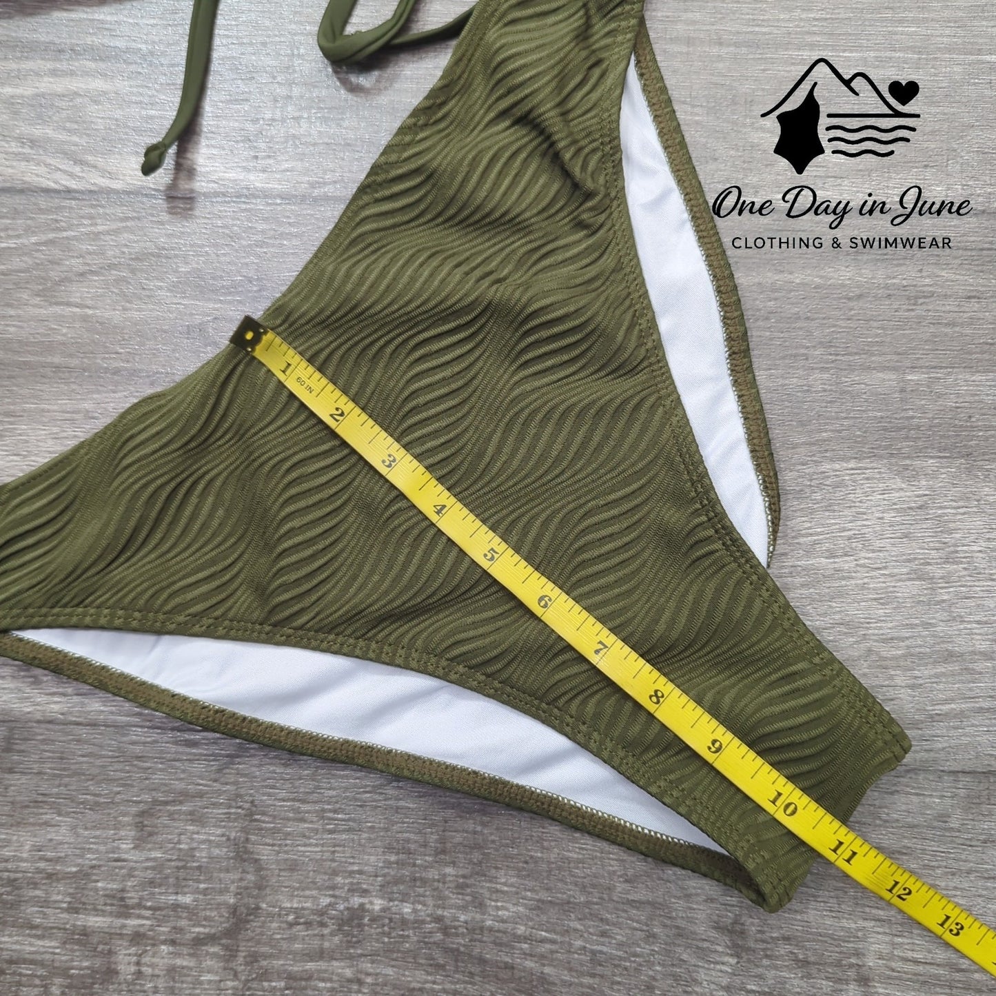 Zaful Textured Bandeau Halter Bikini Swimsuit Size XL