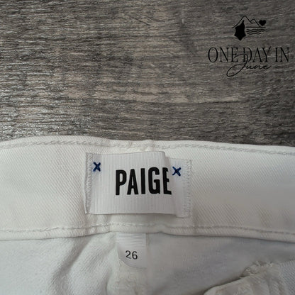 Paige Skyline Ankle Peg Skinny Jeans Optic White NWT Size 2 (26)