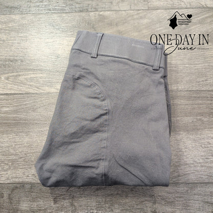 Ariat Riding Breeches Gray Suede Knee Patch Equestrian Pants Size 16 (32)