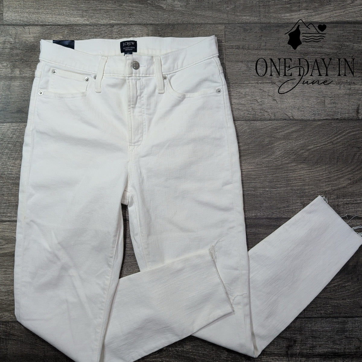 J.Crew High Rise Skinny White Jeans Signature Stretch NWT Size 8 (29)
