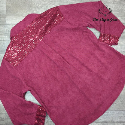 Umgee Sequin Button Front Jacket Size 1XL