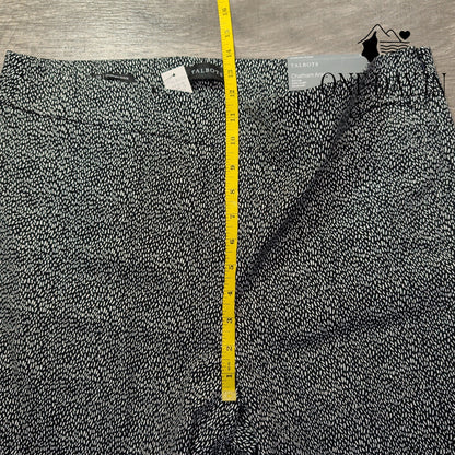 Talbots Chatham Slim Leg Ankle Pants Black White Print NWT $99 Size 16