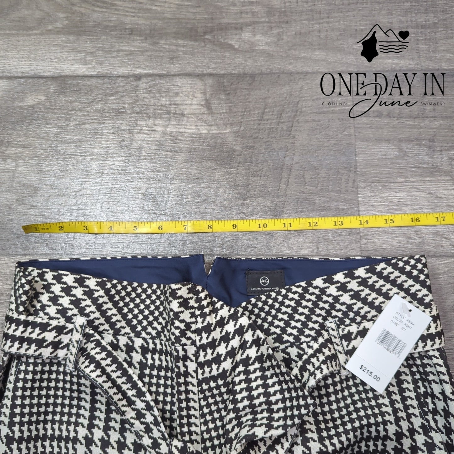 AG Adriano Goldschmied Lettuce Edge Houndstooth Print Pants Size 27 (4)