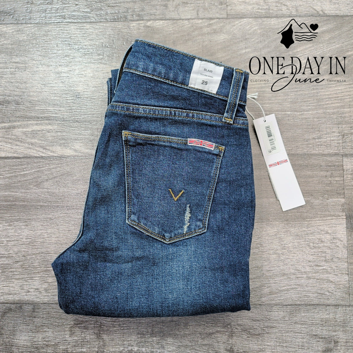 Hudson Blair High Rise Skinny Ankle Jeans Distressed Blue NWT Size 0 (25)