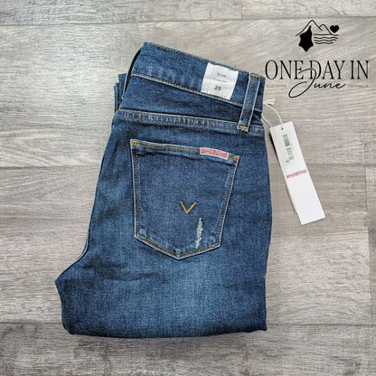 Hudson Blair High Rise Skinny Ankle Jeans Distressed Blue NWT Size 0 (25)