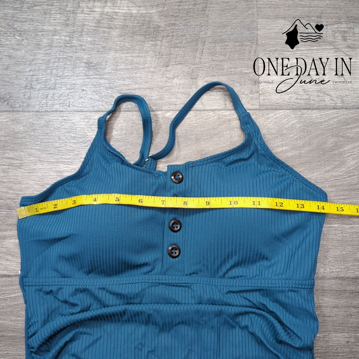 Summer Mae Maternity Ribbed Button Front Ruched One Piece Swimsuit Blue Size S