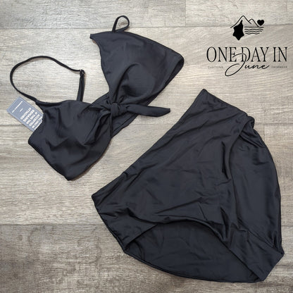 Blooming Jelly Knot Front High Waist Bikini Swimsuit Size M