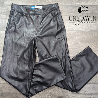 Old Navy High Rise OG Loose Faux Leather Pants Size 4