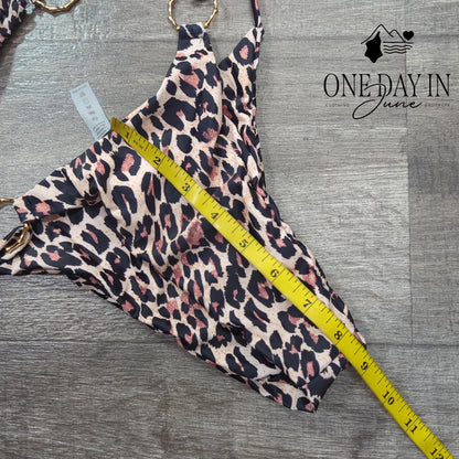Zuobango Adjustable Triangle Leopard Bikini Size S