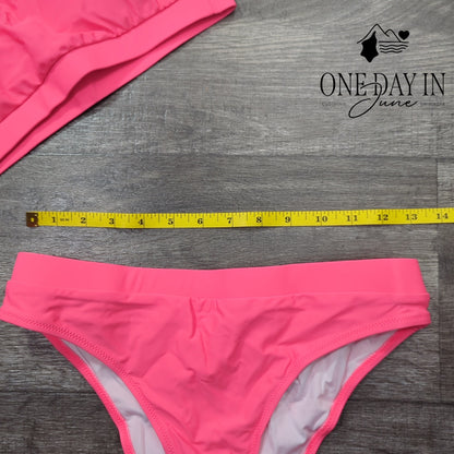 Pink Queen Crop Bikini Swimsuit Size M