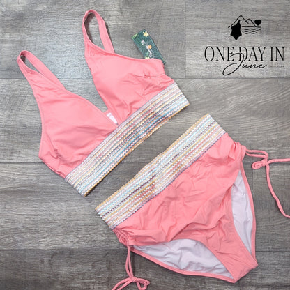 Blooming Jelly High Waist Bikini Swimsuit Size L