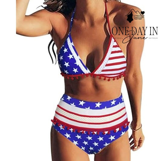 CharmLeaks High Waist Triangle Bikini Swimsuit Size M