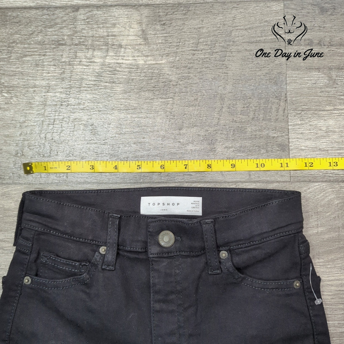 Topshop Petite Jamie High Rise Skinny Jeans Black NWT Size 24 (00)