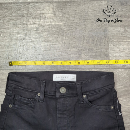 Topshop Petite Jamie High Rise Skinny Jeans Black NWT Size 24 (00)